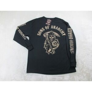 NEW Sons Of Anarchy Shirt Mens Extra Large Black Grim Reaper Long Sleeve